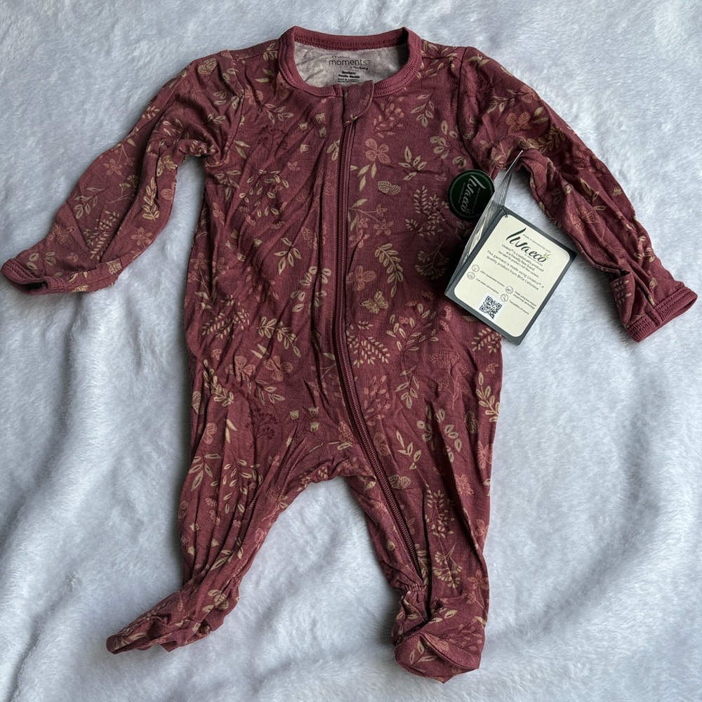 Gerber Maroon Floral Kids Footie